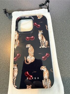 Black Leopard & Cherry Pattern iPhone Case for 14 pro max Brand new